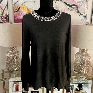 Karl Lagerfeld pearl collar sweater